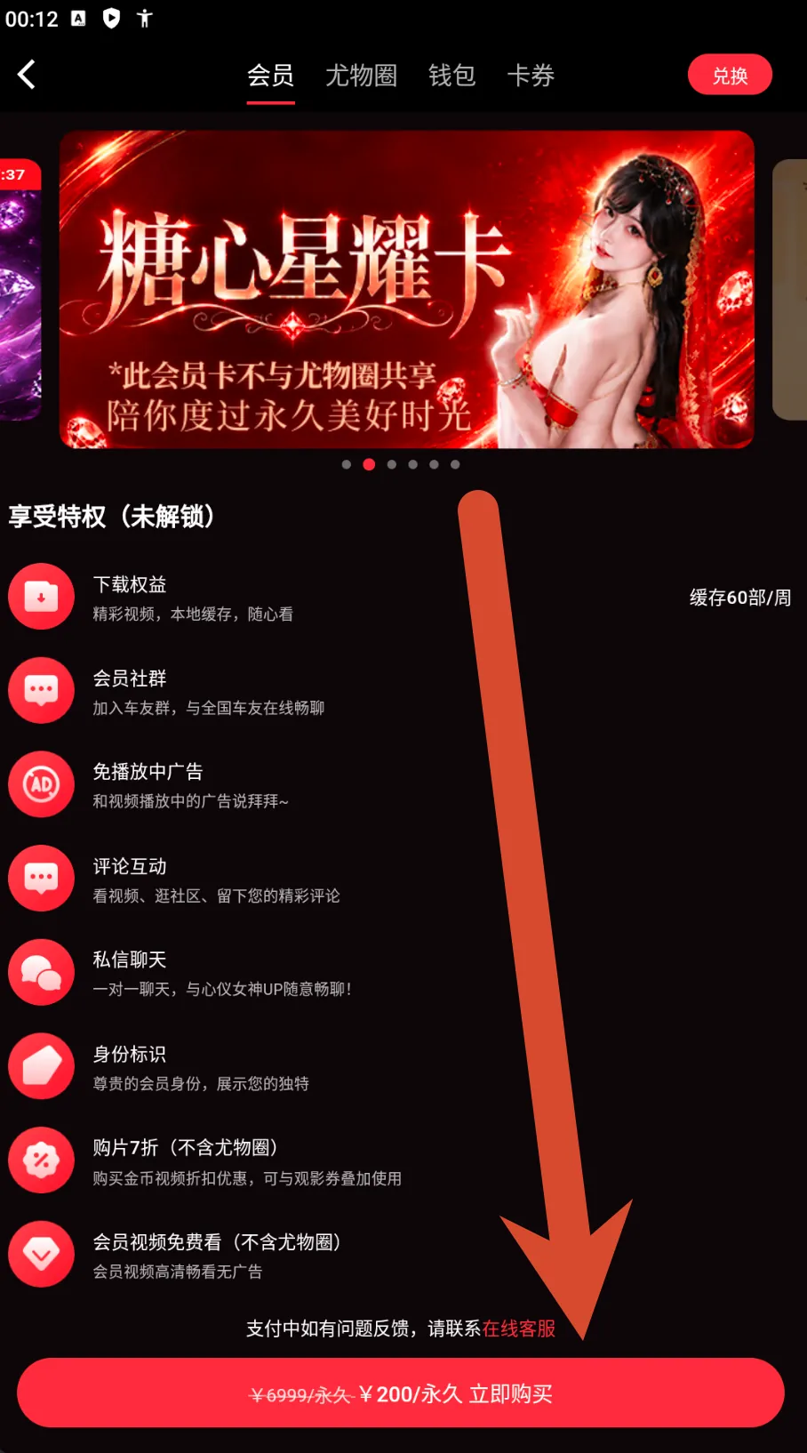 糖心Vlog星耀会员卡价格截图