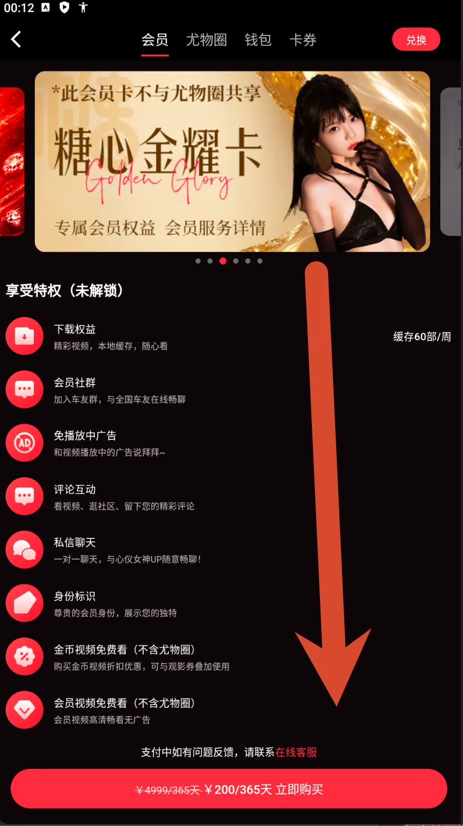 糖心Vlog金耀会员卡价格截图